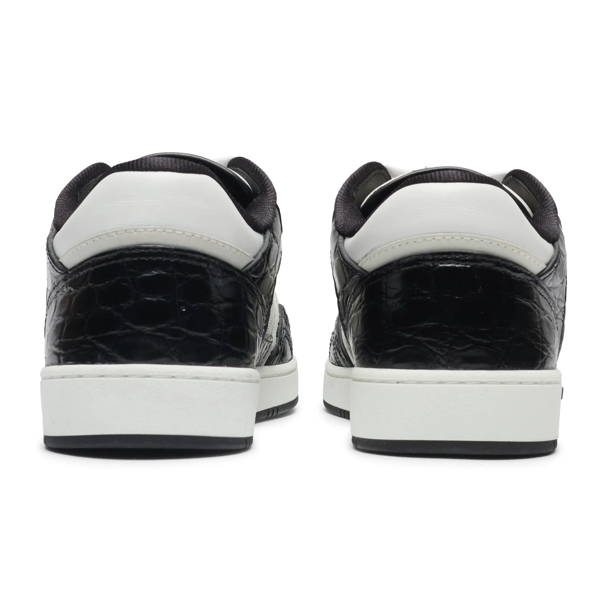Back Side View of Dior B27 Uptown Black White Python Sneaker 3SN272ZRW96037